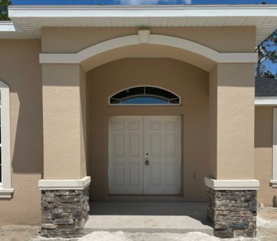 Stone Work on Front Porch Posts